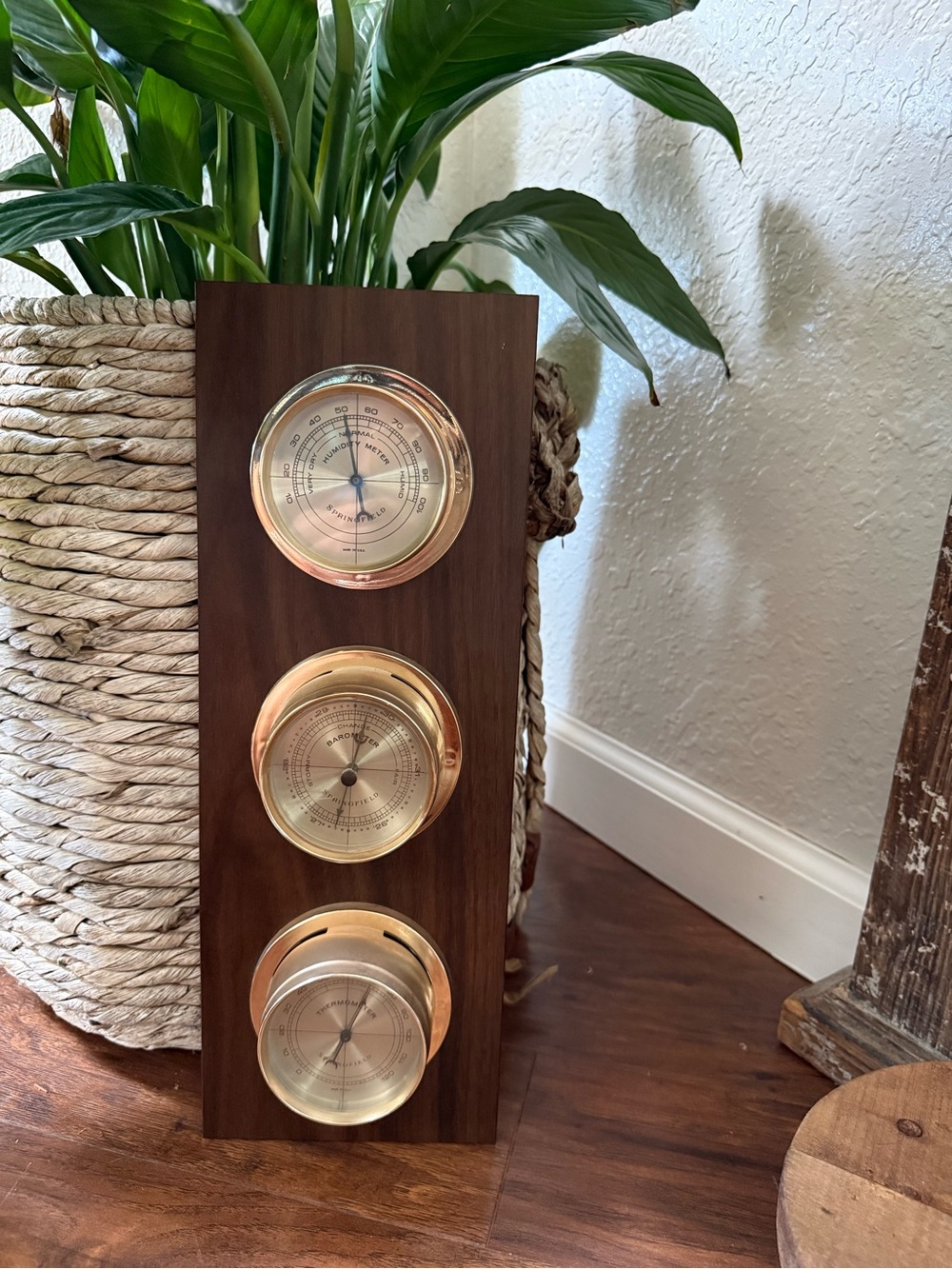 Vintage Springfield Weather Station: Thermometer Barometer Humidity Made In USA
